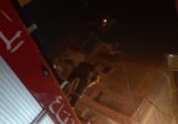 حريق عمود للامداد بالطاقة الكهربائية في برج حمود