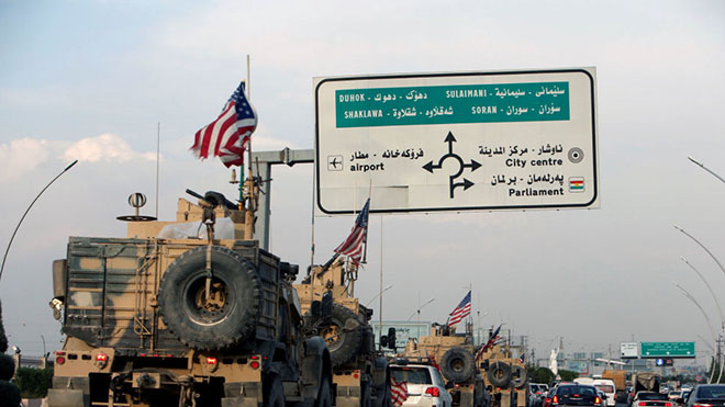 سانا: مغادرة 55 آلية محملة بآليات عسكرية أميركية من سوريا إلى العراق