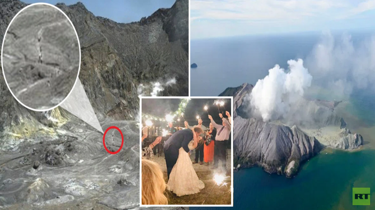 بالفيديو: شهر عسل يتحول إلى مأساة بسبب بركان نيوزلندا!