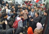 اعتصام طالبي امام بلدية فنيدق