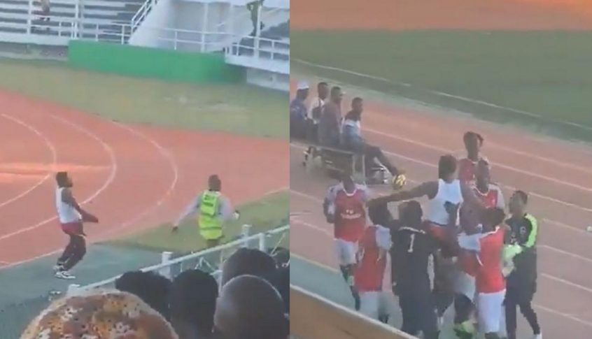 بالفيديو: مدرب يخلع سرواله أمام الجماهير بعد فوزه فى مباراة بتنزانيا..