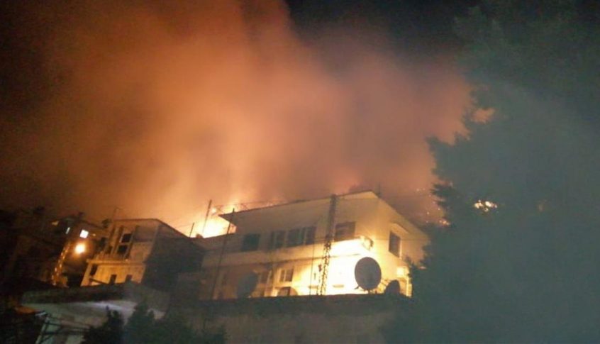 حريق كبير في جبل مشغرة طال المنازل ومناشدات للمساعدة