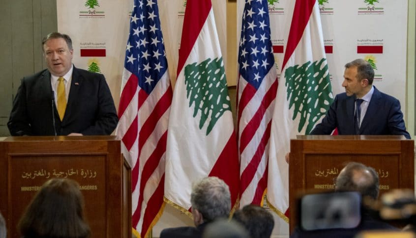 بومبيو: واشنطن فرضت عقوبات على باسيل المرتبط بمنظمة حزب الله الإرهابية