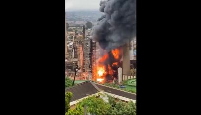 بالفيديو: انفجار بمصفاة نفط في جنوب إفريقيا