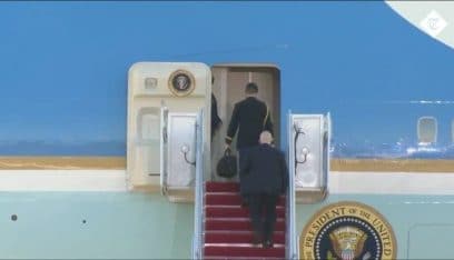 بالفيديو: “الحقيبة النووية” بحوزة ترامب لدى مغادرته واشنطن.. ولكن
