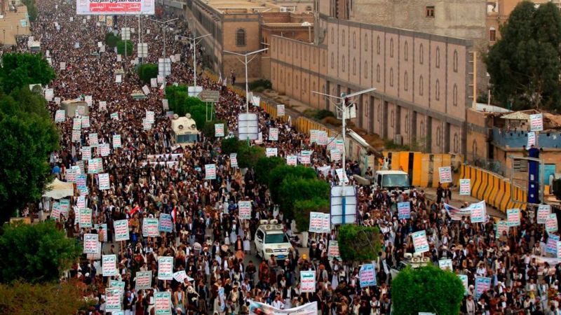 تظاهرات مليونية حاشدة في العاصمة صنعاء و14 محافظة يمنية للجمعة الـ23 تحت شعار “رمضان اليمن طوفان ينتصر لغزة