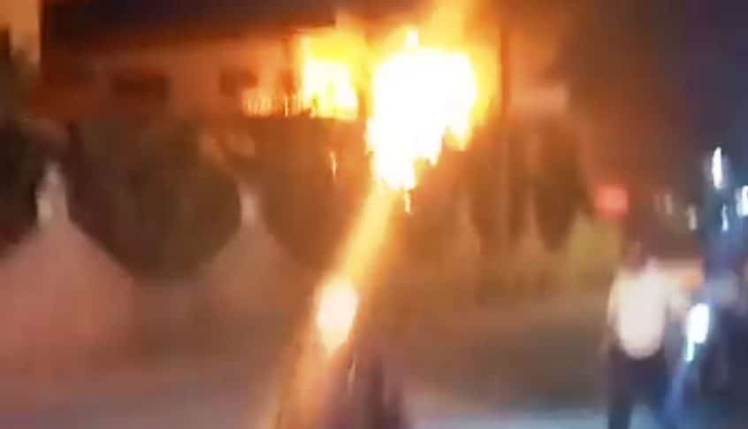 الدفاع المدني اهمد حريقا شب في صهريج للمحروقات في وادي خالد