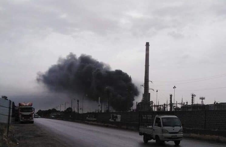 حريق في مصفاة النفط الرئيسية في حمص