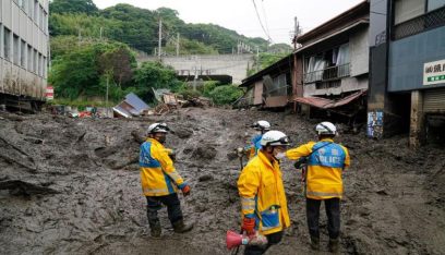 24 شخصا في عداد المفقودين جراء الانزلاقات في اليابان