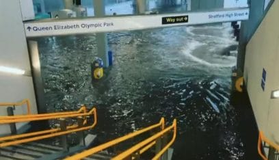 بالفيديو: كيف حولت الأمطار محطة مترو إلى “مسبح أوليمبي”؟!
