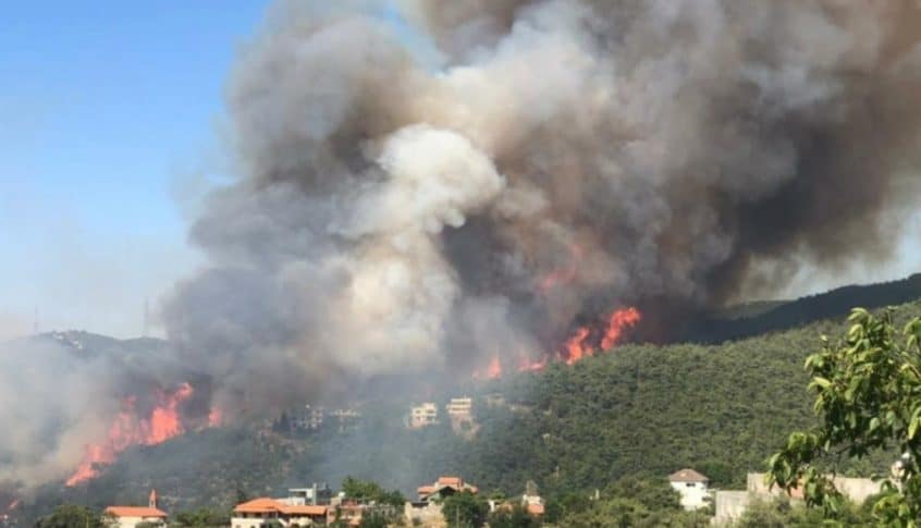 تجدد النيران في محلة النير في جبل أكروم