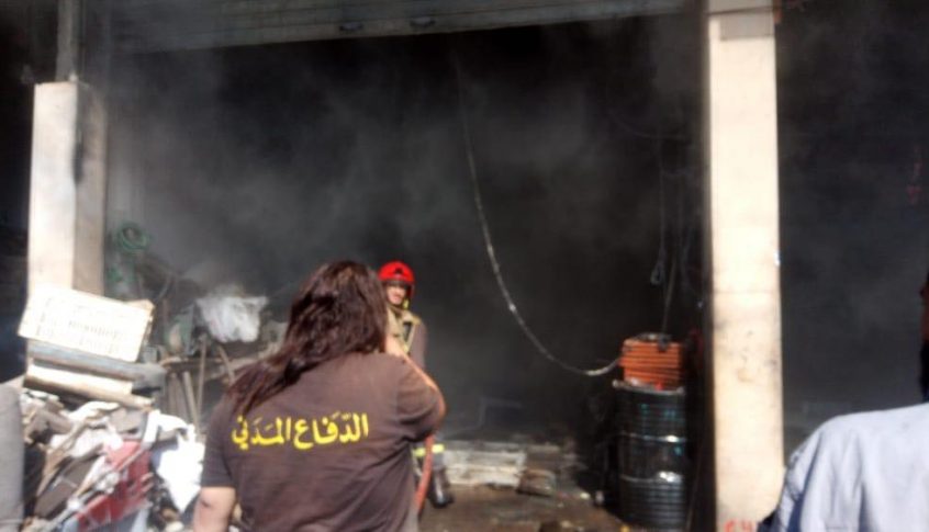 حريق داخل متجر مخصص لبيع الزيوت في زحلة