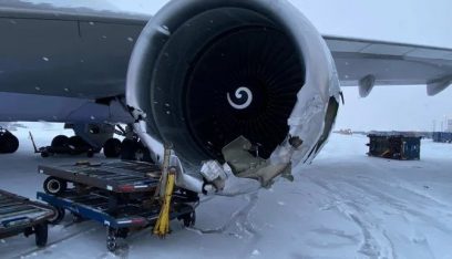 انزلاق طائرة صينية بسبب الثلوج!