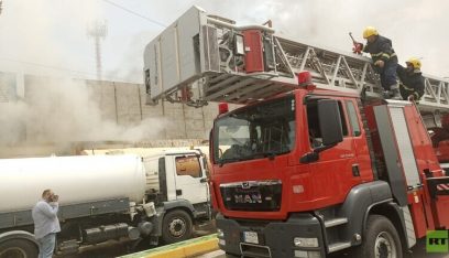 العراق.. 20 فرقة لإهماد حريق في مجمع تجاري بكربلاء