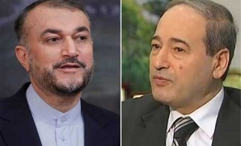 المقداد يدين في اتصال هاتفي مع نظيره الإيراني العدوان الإسرائيلي الذي استهدف القنصلية الإيرانية في دمشق