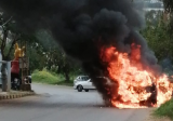 حريق سيارة على طريق عام زوطر الشرقية- النبطية الفوقا