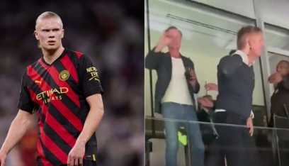 بالفيديو: لحظة طرد الشرطة لوالد هالاند من ملعب سانتياغو برنابيو