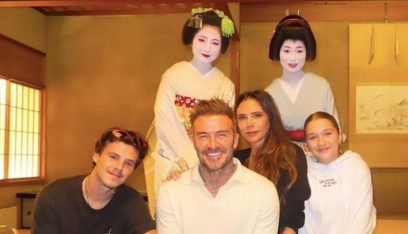 بالصور: هكذا كان الترحيب بعائلة بيكهام في اليابان