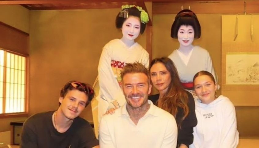 بالصور: هكذا كان الترحيب بعائلة بيكهام في اليابان
