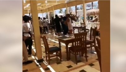 بالفيديو: الغردقة.. معركة بالكراسي في فندق!