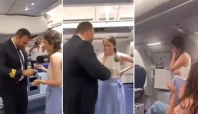 بالفيديو: كابتن لبناني يطلب يد حبيبته للزواج من على متن الطائرة