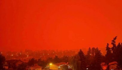 بالفيديو: سماء كندا تصبغ باللون الأحمر!