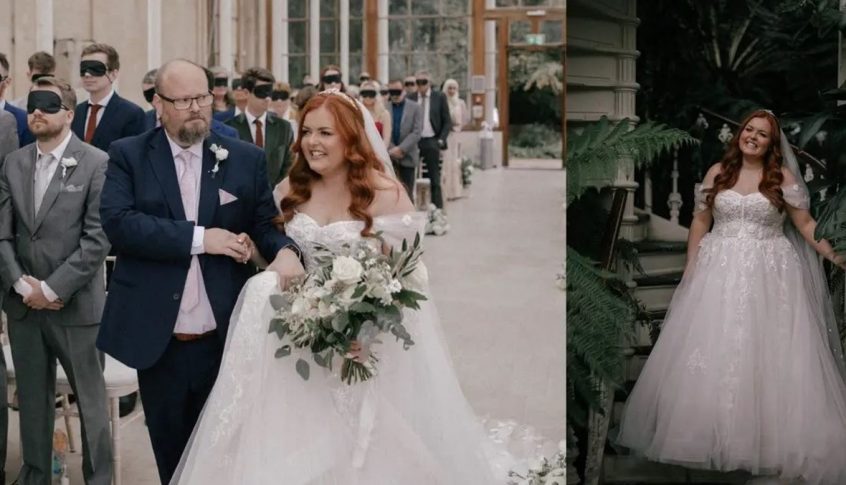 بالفيديو والصور: حضروا زفافهما وهم معصوبو الأعين