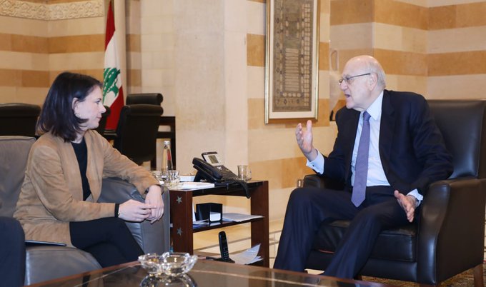 ميقاتي لـ بيربوك: لبنان يحترم القرارات الدولية كافة وحان الوقت لايجاد حل دائم للقضية الفلسطينية