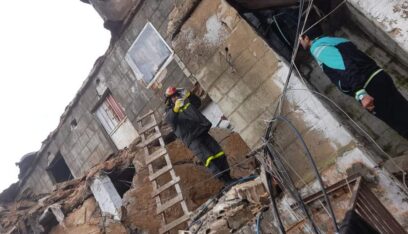 سقوط مبنى بمحيط المدينة الرياضية