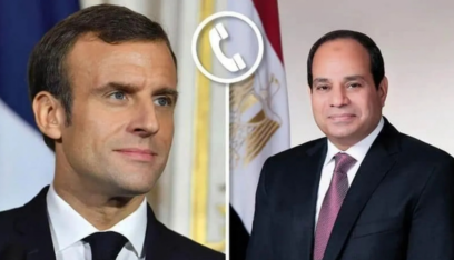 السيسي يتحدث مع ماكرون ويدعو إلى تنفيذ حل الدولتين