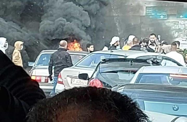 قطع اوتوستراد خلدة في الاتجاهين