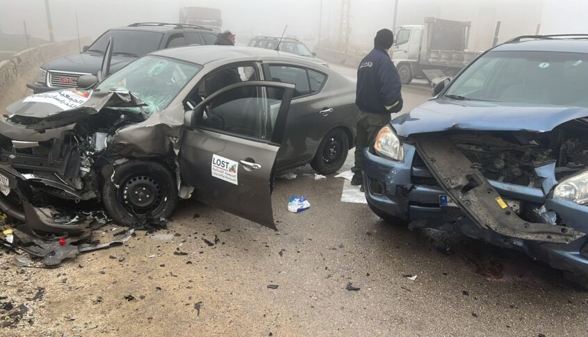 6 جرحى بحادث سير على طريق عام ضهر البيدر