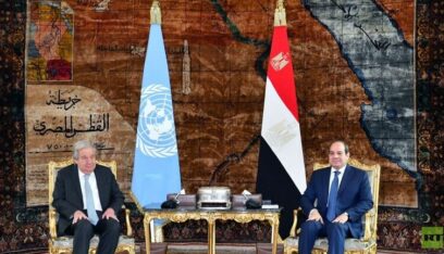 السيسي وغوتيريش يبحثان جهود إنفاذ المساعدات لغزة: رفض للتهجير وتحذير من عملية في رفح