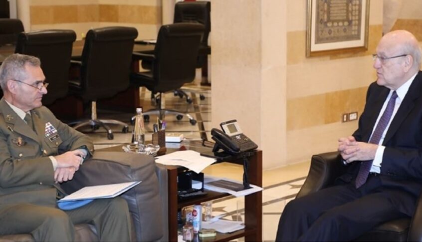 ميقاتي عرض مع لازارو الوضع في الجنوب