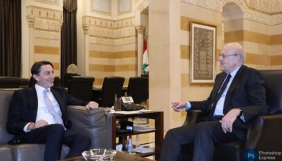 ميقاتي يلتقي في هذه الأثناء الموفد الرئاسي الأميركي آموس هوكستين في السرايا الحكومي