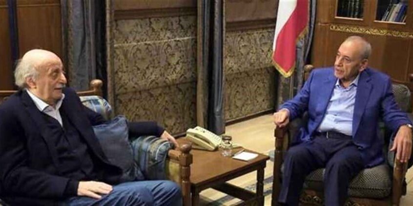 جنبلاط من عين التينة: نأمل الوصول الى تسوية لتنفيذ القرار 1701