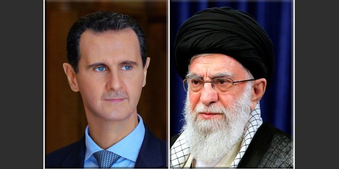 الأسد: تعازينا القلبية إلى قائد الثورة الإسلامية الإيرانية وللحكومة والشعب الإيرانيين