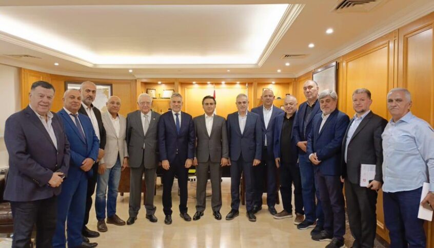 حمية عرض مع وفد من نقابتي المهندسين في بيروت والشمال سبل تعزيز التعاون