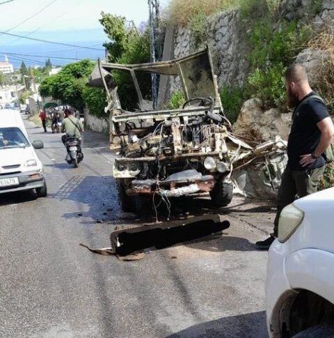 بالصورة: السيارة المستهدفة في بلدة النجارية