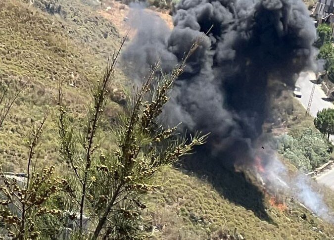 الجيش فجر الصاروخ المحمل بالمسيرة عند مفرق ديركيفا