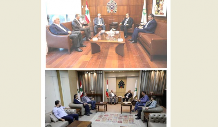 البيسري بحث مع وفد فلسطيني في أوضاع المخيمات والتقى وفداً من إتحاد نقابات الأفران