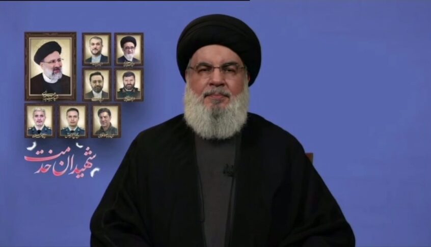 السيد نصرالله: مصير شعوب المنطقة وحكوماتها ومستقبل المنطقة مرهون بالمجريات والوقائع في الجمهورية الاسلامية الايرانية