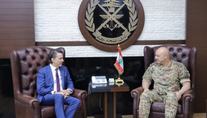 بالصور: قائد الجيش يستقبل هوكشتاين وبحث في التطورات على الحدود الجنوبية