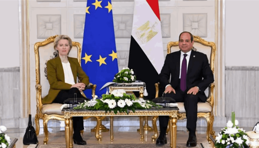 السيسي وفون دير لاين: حل الدولتين السبيل الأمثل لضمان الاستقرار في المنطقة