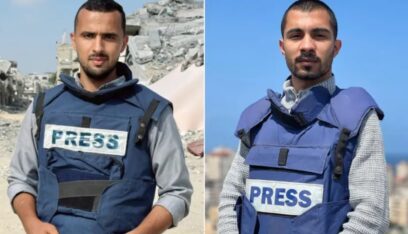 استشهاد مراسل “الجزيرة” إسماعيل الغول والمصور رامي الريفي إثر غارة إسرائيلية استهدفت سيارته في مخيم الشاطىء