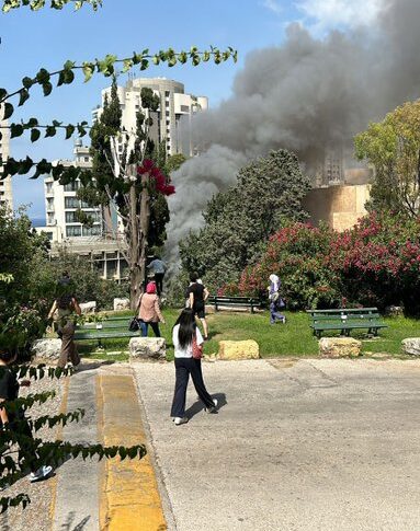الجامعة الأميركية توضح سبب الحريق في‮ ‬حرم الجامعة!