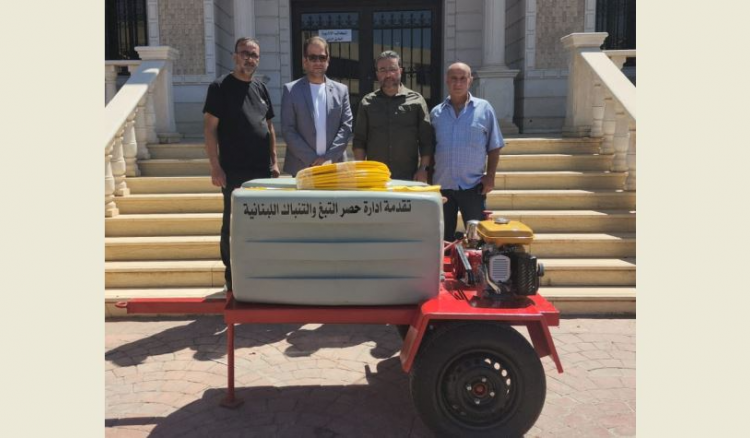 إدارة “الريجي” قدمت مضخة رش مبيدات لاتحاد بلديات بعلبك