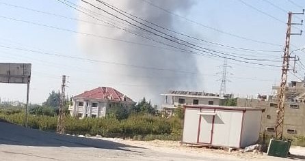 الطيران المعادي شن غارة على بلدة تمنين التحتا البقاعية