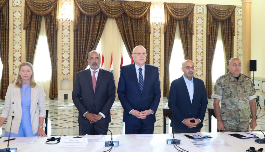 ميقاتي: نوجه اليوم النداء بشكل عاجل لتقديم المزيد من الدعم لتعزيز جهودنا المستمرة في تقديم المساعدات الاساسية للمدنيين النازحين