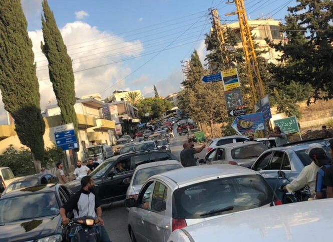 صورة تظهر حركة النزوح من بلدة الوردانية